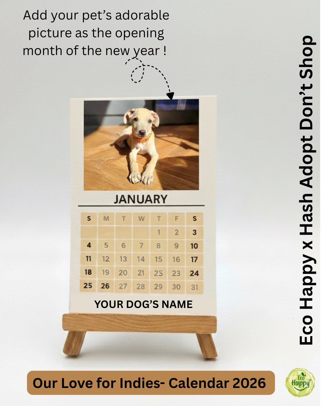 Pawfect Pet Desk Calendar 2026, Calendars, made in Pune by Eco Happy