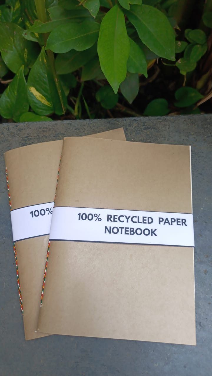 Recycled Paper Notebook- Set of 2, Notebooks, Diaries & Planners, made in Pune by Eco Happy